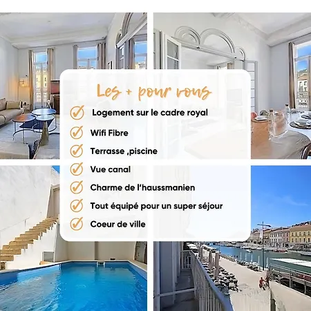 Le Cadre Royal Avec Piscine شقة